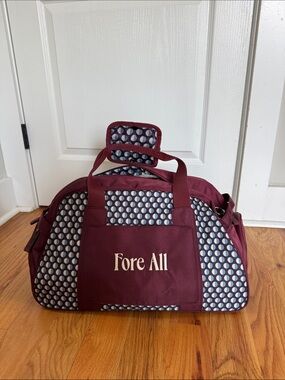 Fore All Women's Travel Duffel Boston Bag in Burgundy